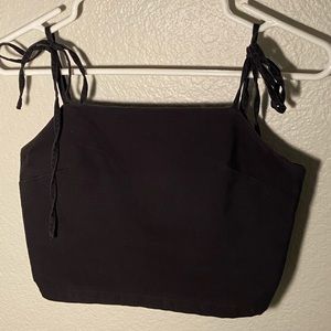 Black Brandy Melville Cropped Bow Canvas Tank